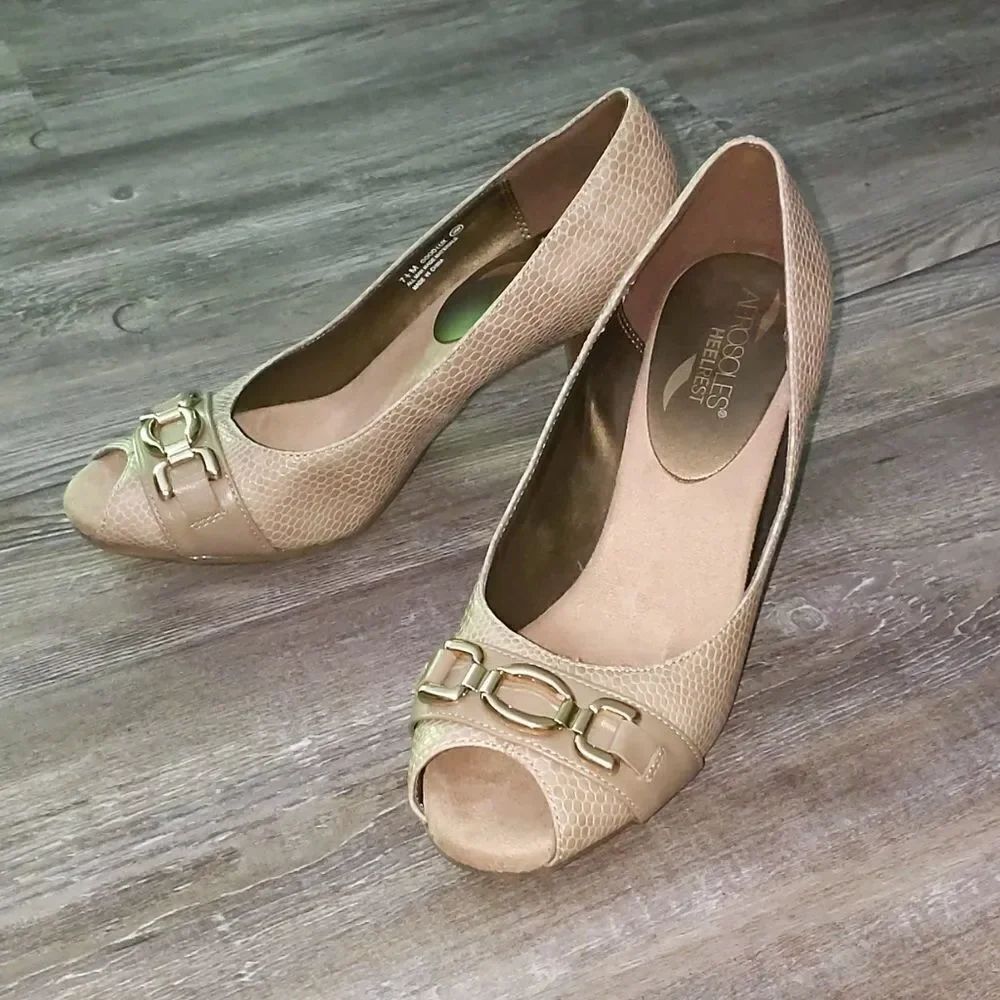 Aerosoles peek toe faux snake skin Sz 9NWOT